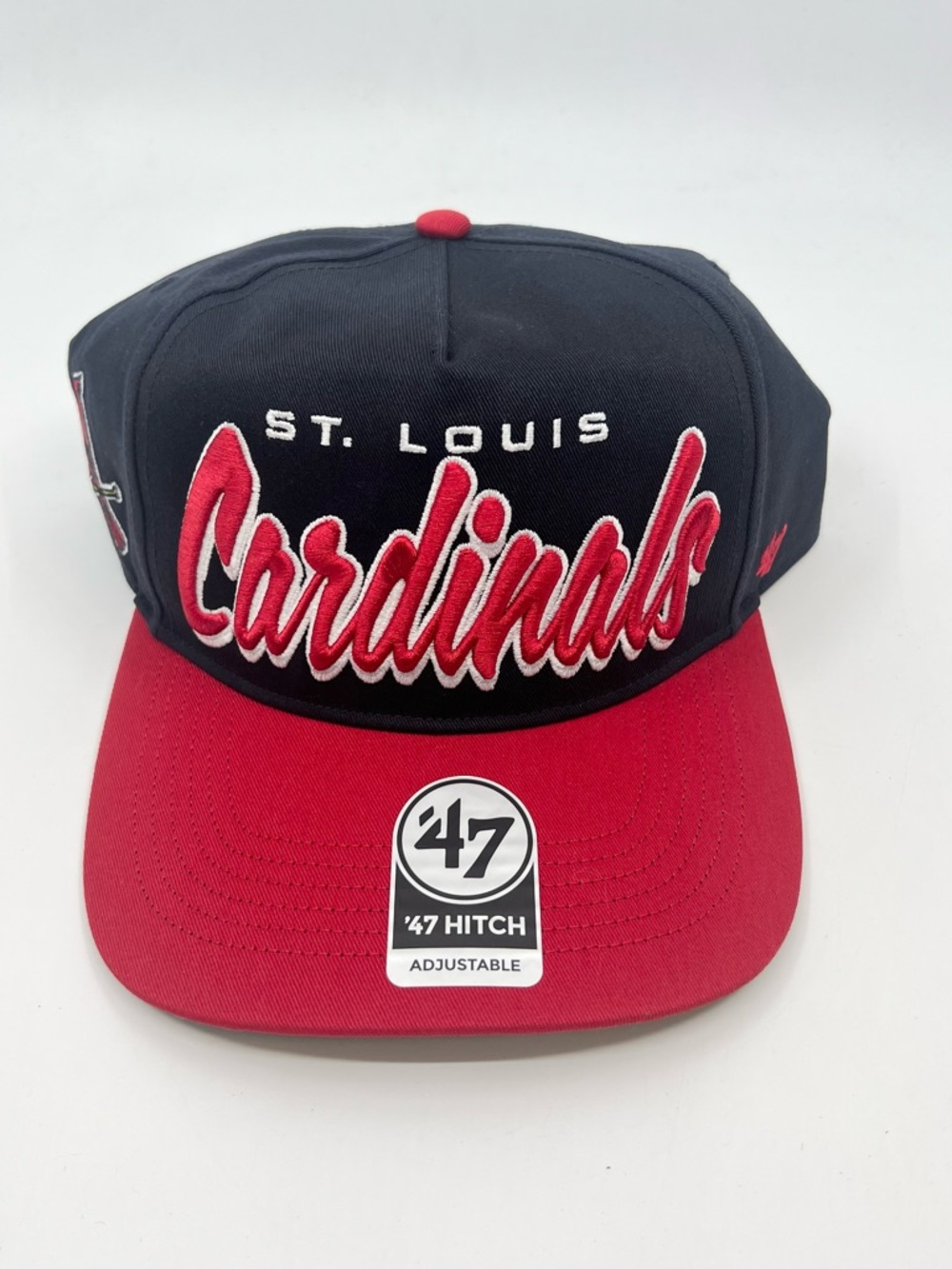 St. Louis Cardinals '47 Brand Hitch Baseball Hat Blue Red Script - *BRAND NEW*